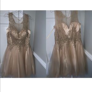 All gold lace dress